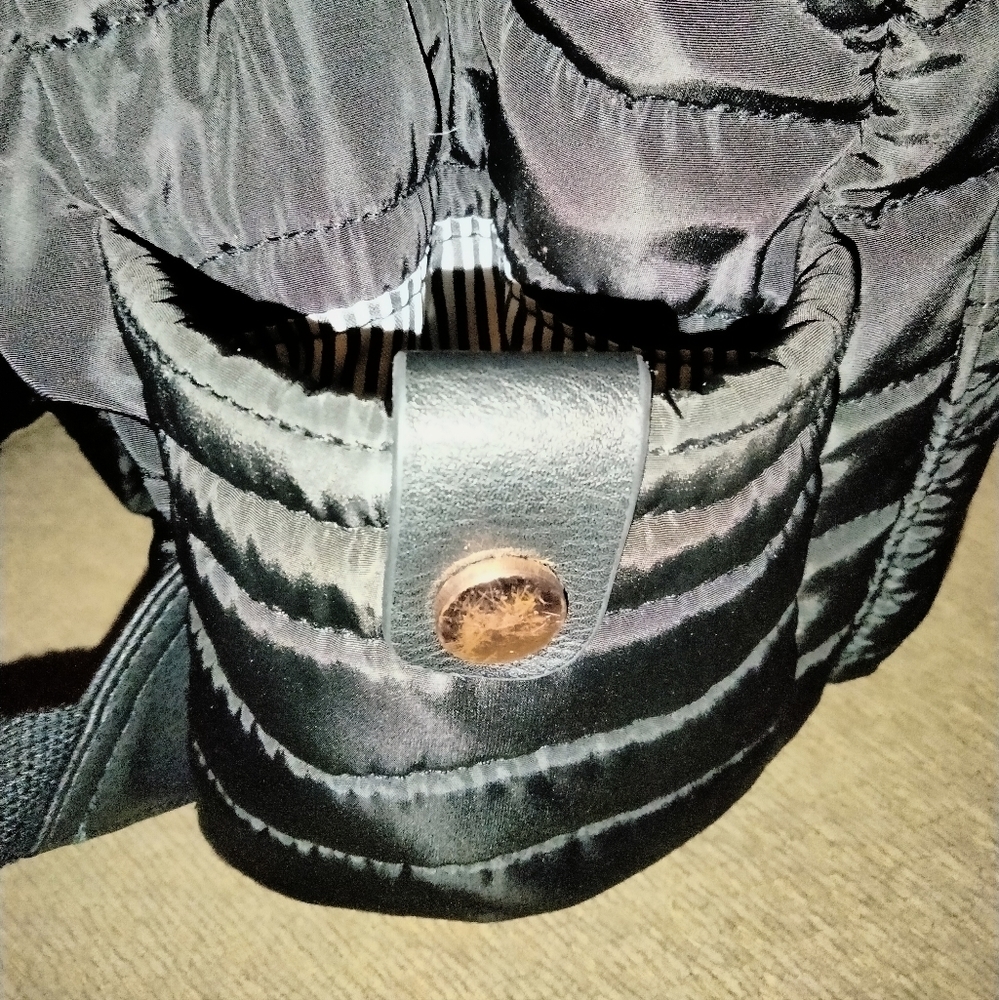 Black & Rose Gold Accent (Designer Inspired) Puffer Travel/Work/School Backpack - Picture 8 of 16